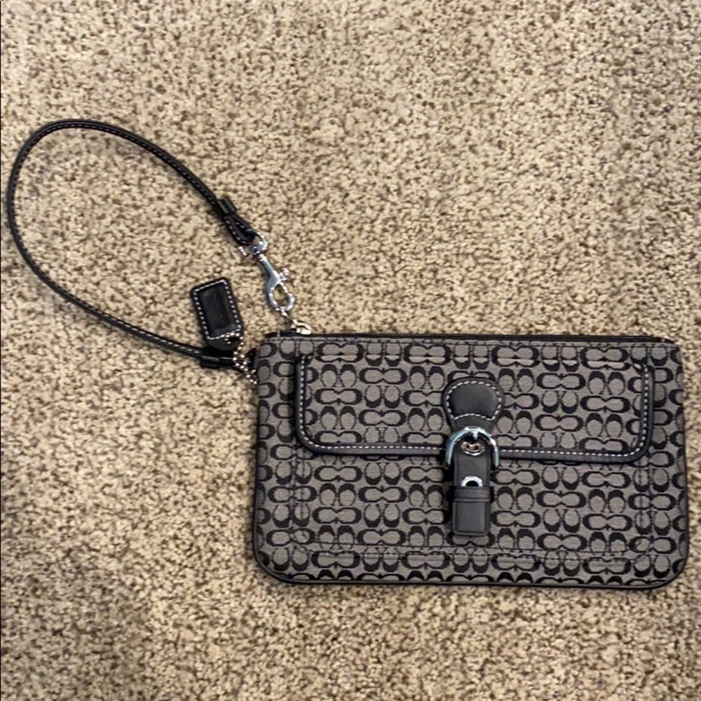 Coach wristlet. Black and gray.